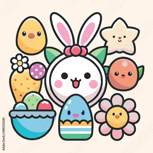 Photography A delightful collection of cute easter characters and spring elements in a vibra