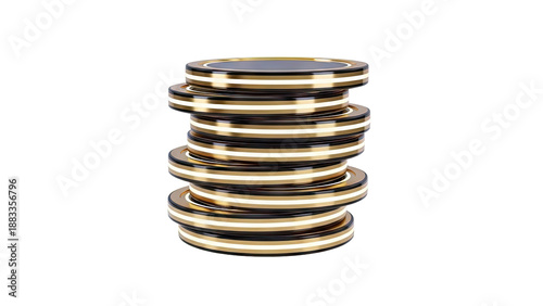 Stack of gold and black coins