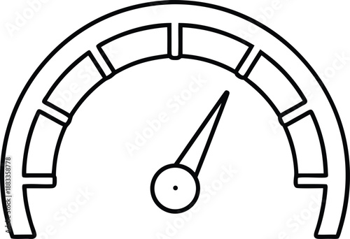 Credit score gauge outline vector on transparent background