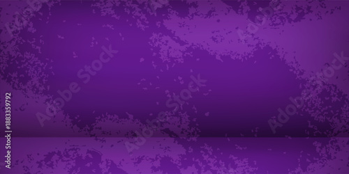 Stage cement floor and walls purple and gradient dark style studio room pattern