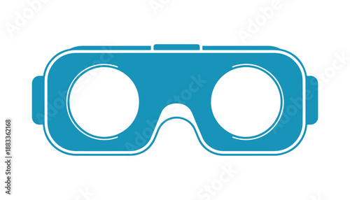2D pixel-perfect icon of 3D goggles, an isolated vector silhouette illustration that represents VR, AR, and MR.
