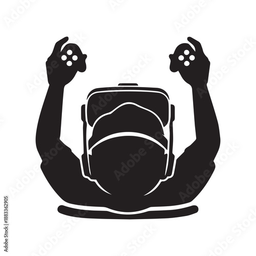 A silhouette representing the rising popularity of virtual reality gaming