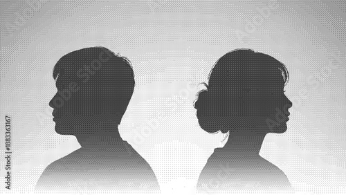 Two person silhouettes side by side