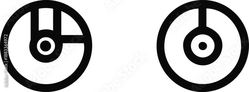 Set of Abstract Geometric Circle Icons and Minimalist Round Technology Symbols