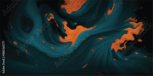 Abstract colorful smoke explosion with pink teal and orange hues on a dark background scene
