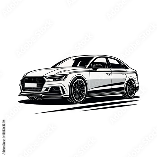 Vector art car illustration on white background.