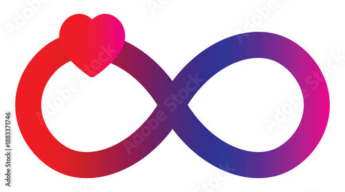 infinity heart symbol for love and relationship concept. love forever symbol. Romantic infinity heart emblem. vector illustration.
