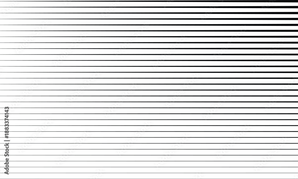 Fototapeta premium Simple black and white horizontal stripe pattern for modern art or background design uses.