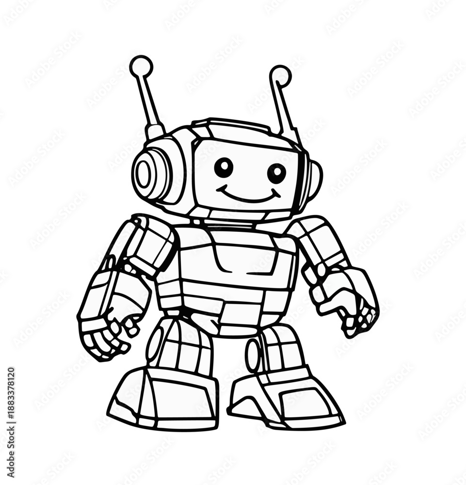Fototapeta premium Cartoon Robot Illustration Design.