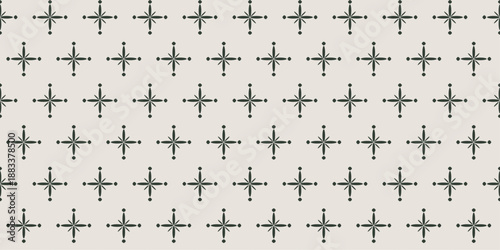 Elegant Minimalist Starburst Pattern Classic Geometric Tile Motif for Fabric & Decor