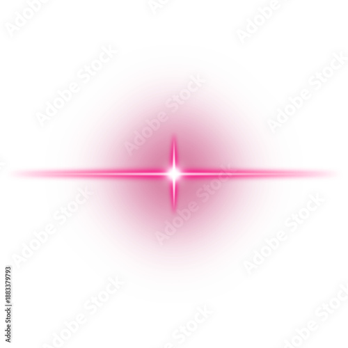 Bright pink starburst effect isolated on transparent background