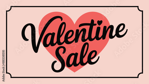 Valentine sale announcement Vector, illustration