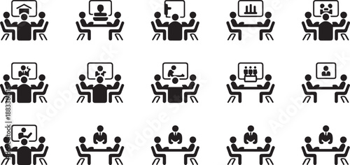 Illustrations of Collaborative Work and Team Meetings illustrations of collaborative