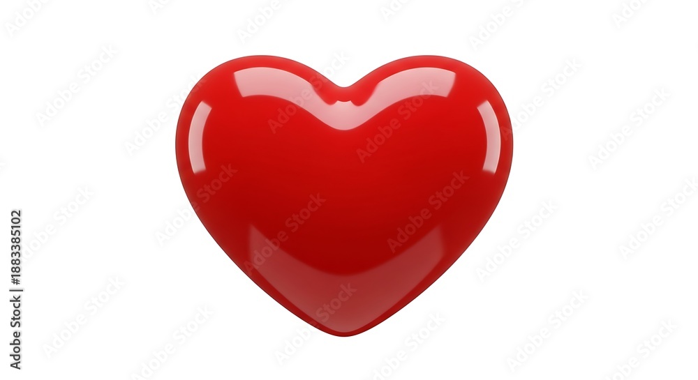 Fototapeta premium Vibrant Red Heart Shaped Illustration Representing Love and Emotions
