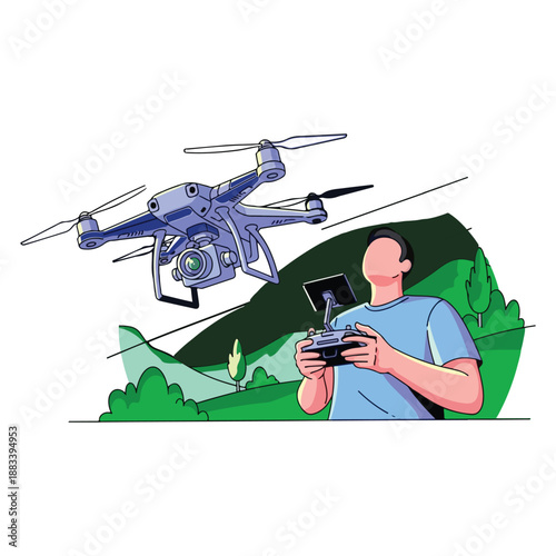 vector illustration of an airplane flying