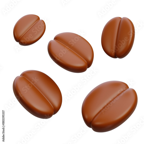 3d coffee bean illustration