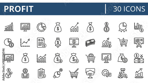Icon set of business, finance, health, technology, event planing , AI, Music 