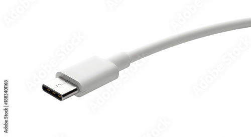 Usb c cable connector isolated on transparent background
