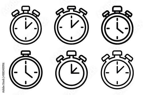 time tracking outline vector icon set. construction simple outline isolated icons collection.Vector flat graphic design illustration.
