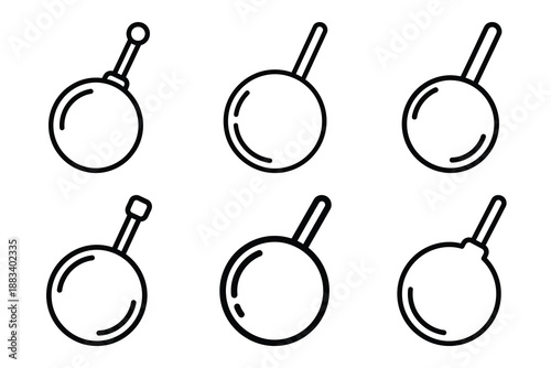 wrecking ball outline vector icon set. construction simple outline isolated icons collection.Vector flat graphic design illustration.