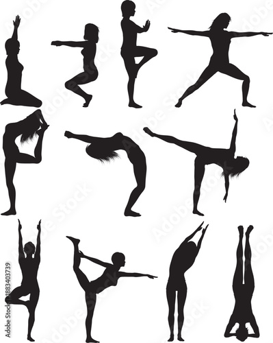 silhouettes of dancing girls