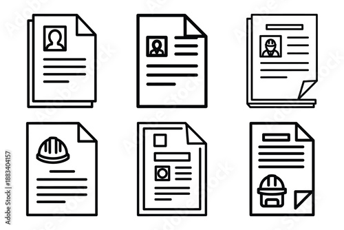 construction report outline vector icon set. construction simple outline isolated icons collection.Vector flat graphic design illustration.
