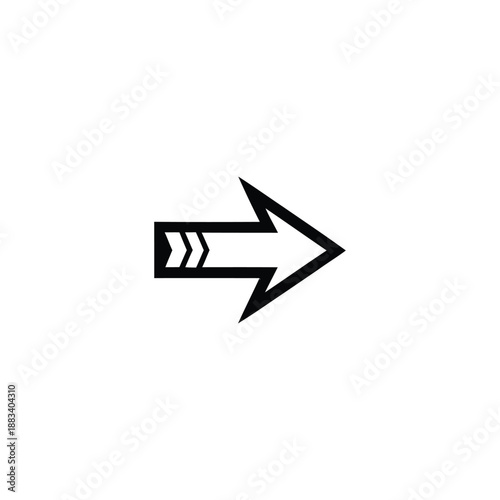 Free Download Simple black arrow pointing right on plain background illustration graphic - GFXLoad