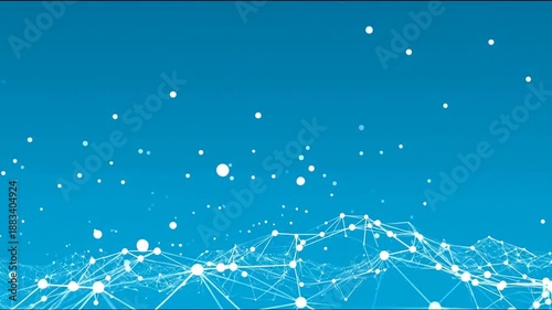 Abstract digital network with connected dots on blue background