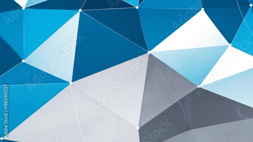 Abstract geometric polygonal background in blue and white tones