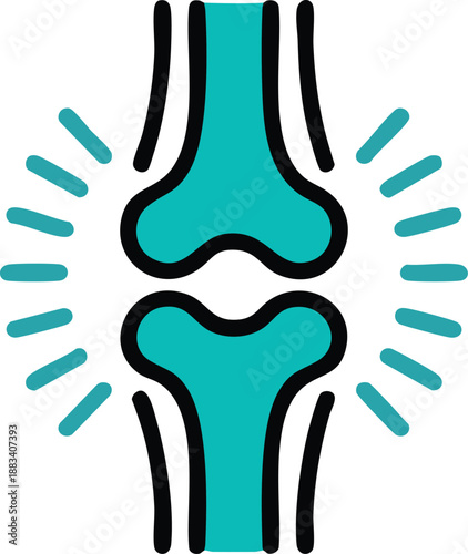 Orthopedic Bone Anatomy Line Art, Minimalist Human Knee Joint Icon, vector, illustration, silhouette
