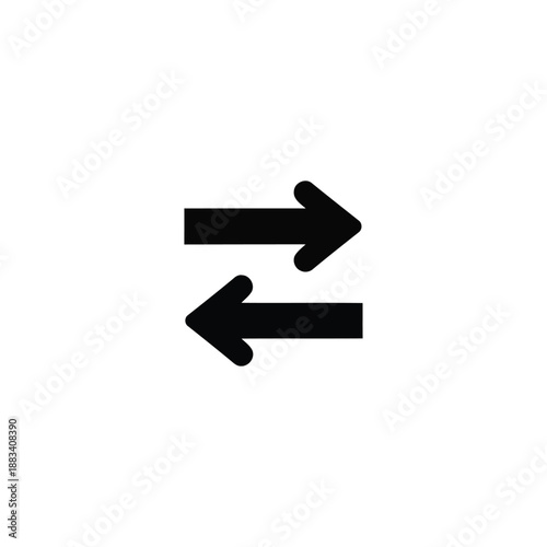 Two black arrows pointing in opposite directions on a neutral background