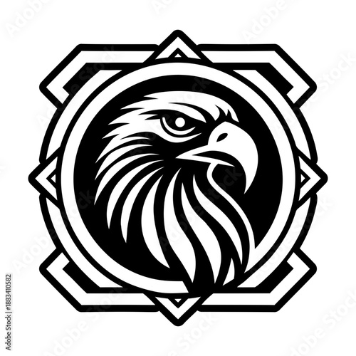 Filled style icon of a hawk symbol