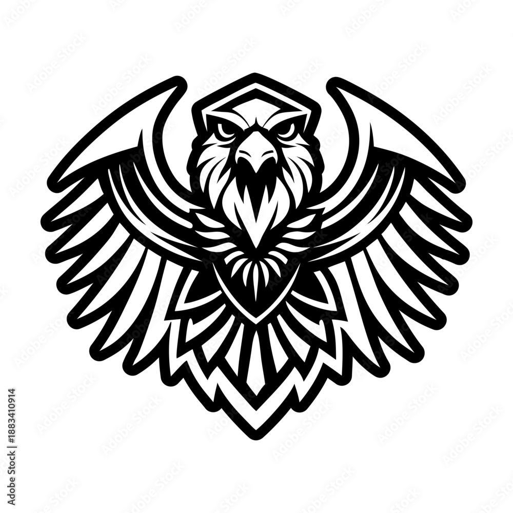 Fototapeta premium Glyph icon showing a soaring bird