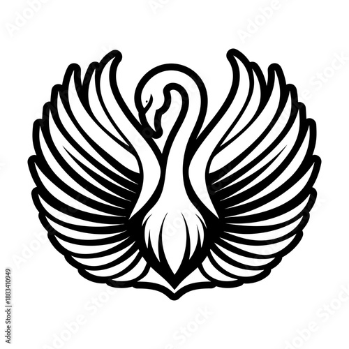 Glyph icon showing swan wings
