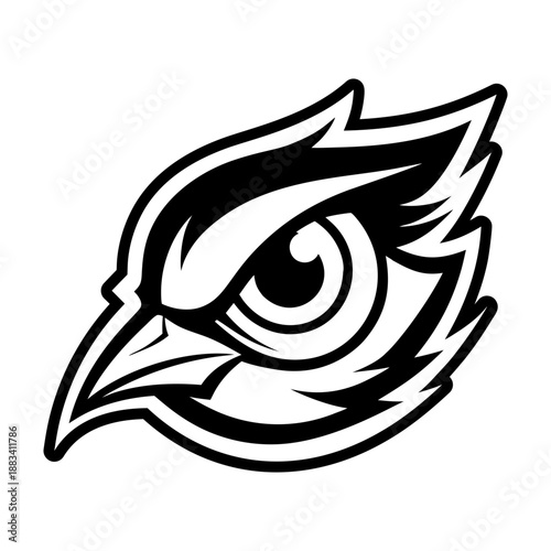 Solid style icon showing an owl logo