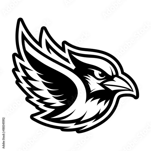 Filled style icon showing a falcon mascot