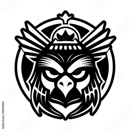 A solid style icon showing a hornbill logo