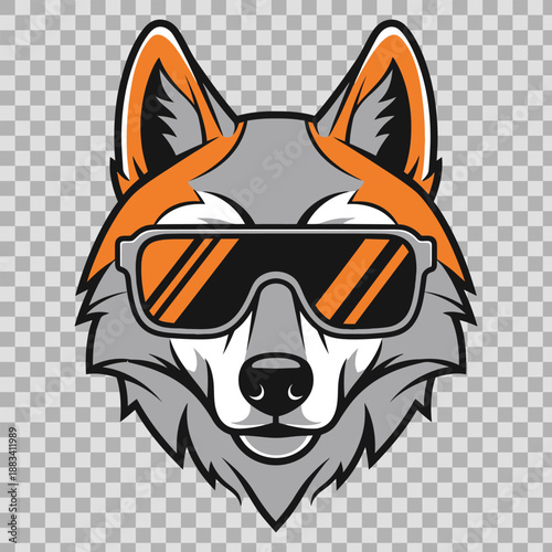 Angry wolf head vector illustration featuring a wild animal mascot design with a fierce predator face for a canine tattoo or beast icon symbolAngry wolf head vector illustration featuring a wild anima