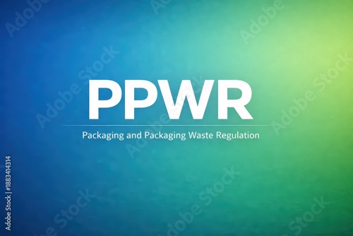 PPWR Packaging Waste Regulation Text on Blue Green Background