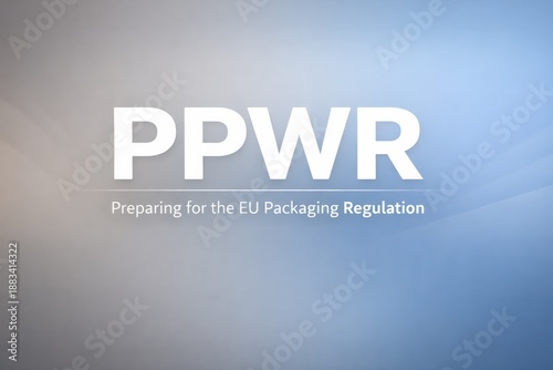 PPWR Text with EU Packaging Regulation Message on Gradient Background