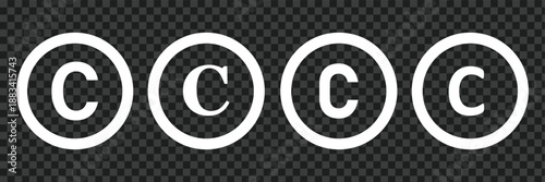 copyright icon set. C Symbol trademark icon. Copyright mark symbol icon. Smart mark and trademark right