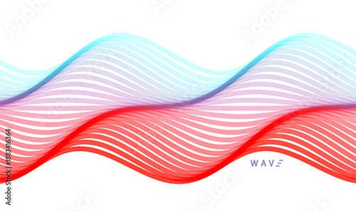 Abstract wavy background made of many overlapping stripes. Dynamic effect. 3D vector illustration for brochure, banner, flyer or presentation.