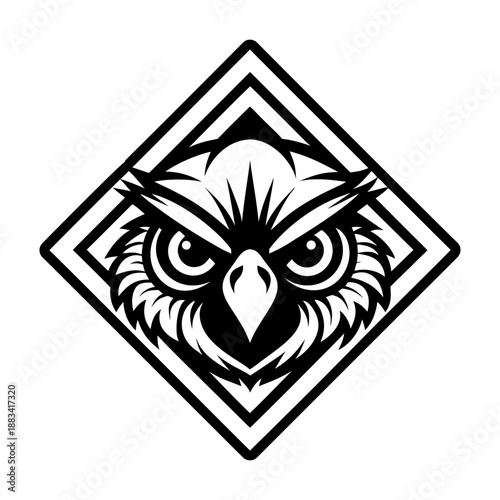 A glyph style icon showing a cardinal face