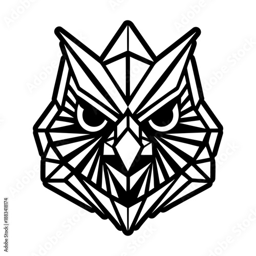 A glyph style icon showing a cardinal face