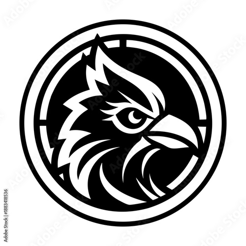 Glyph style icon showing a cardinal logo