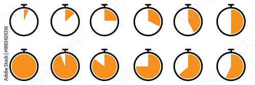 Stopwatch timing icon set. Number Four Countdown Element for Presentations and Videos, High Quality Vector Illustration Representing Time Left and Urgency