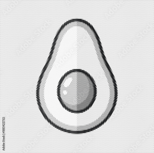 Avocado Slice Healthy Food Nutrition Halftone Graphic