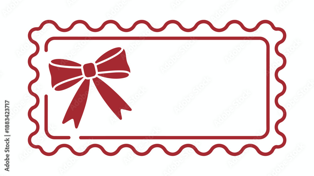 Naklejka premium Decorative label with bow Vector, illustration