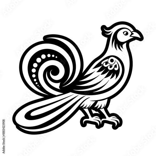 Glyph style icon showing a cuckoo logo