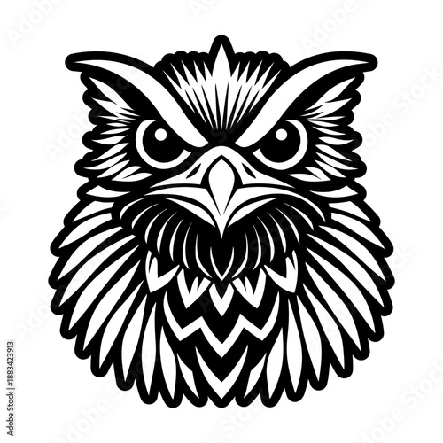 Solid style icon showing a cuckoo head